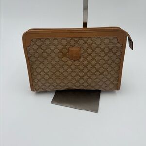Celine Tan and Brown Toiletry Bag